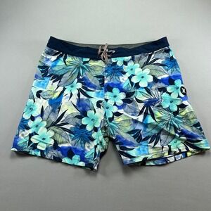 Hurley Board Shorts Men 38 Multicolor Floral Summer Surfing Diving Beachwear
